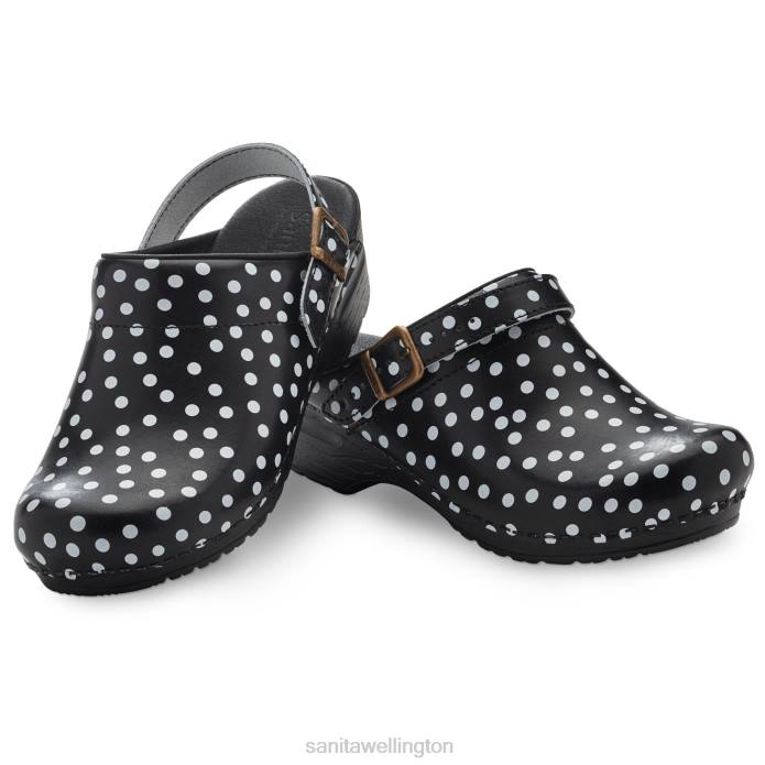 Sanita Estelle Women Polkadot Black RPB035 Shoes