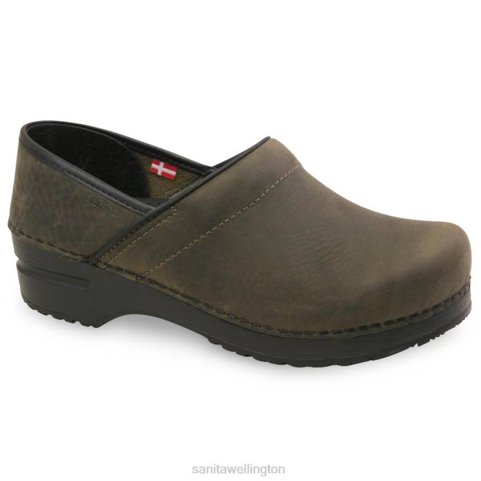 Sanita Pro. Oiled Leather Women Olive RPB0100 Shoes